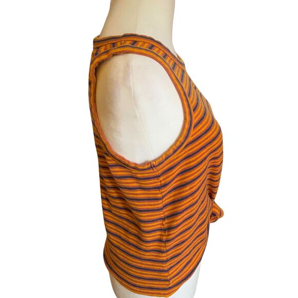 Madewell Retro Style Multicolored Striped Audio Front Knot Tank Top, sz S - Picture 3 of 9
